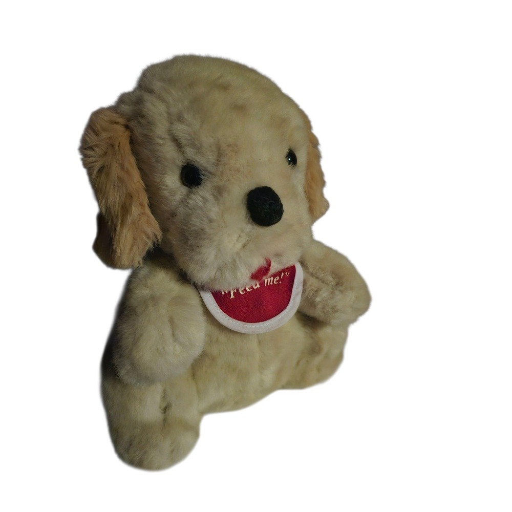 K Products Golden Retriever Puppy Dog Plush Stuffed Animal Vintage Feed Me Beige